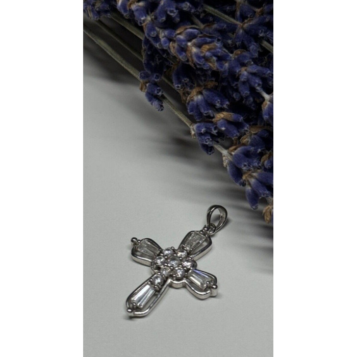 925 Sterling Silver CZ Cross