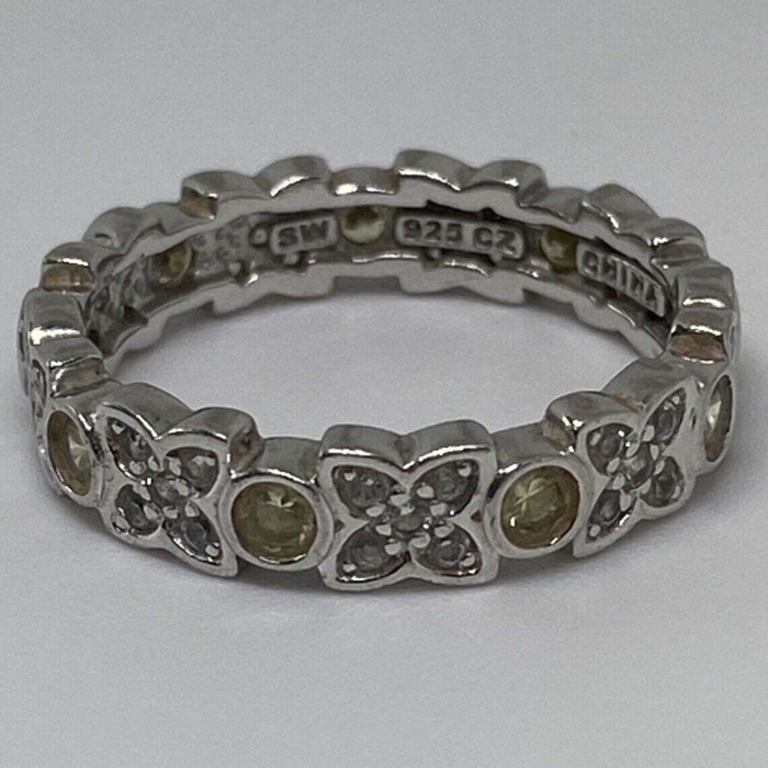 925 Sterling Silver CZ Ring Size 7