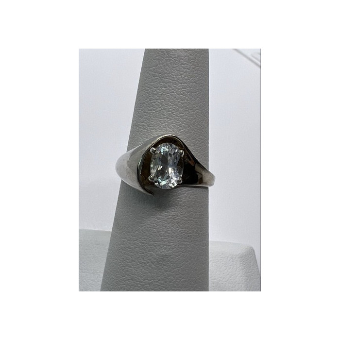 925 Sterling Silver Kabana & Colorless Spinel Ring Size 5.5