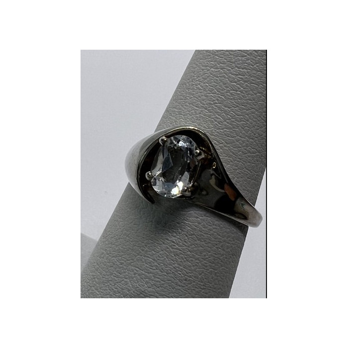 925 Sterling Silver Kabana & Colorless Spinel Ring Size 5.5
