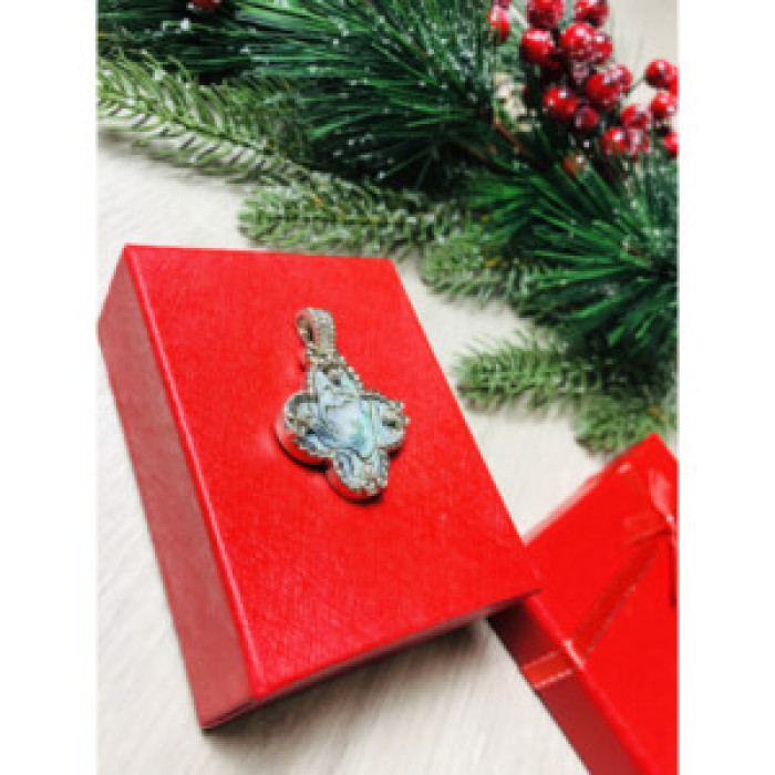 925 Sterling Silver Haliotis & CZ Pendant