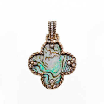 925 Sterling Silver Haliotis & CZ Pendant