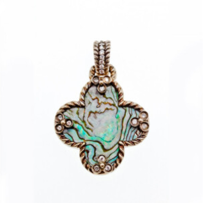 925 Sterling Silver Haliotis & CZ Pendant