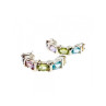 925 Sterling Silver Multi Gemstones Stud Earrings