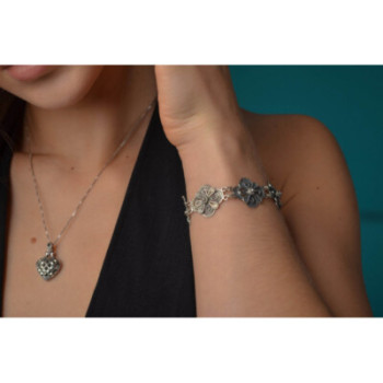 925 Sterling Silver Marcasites Heart Chain With Pendant