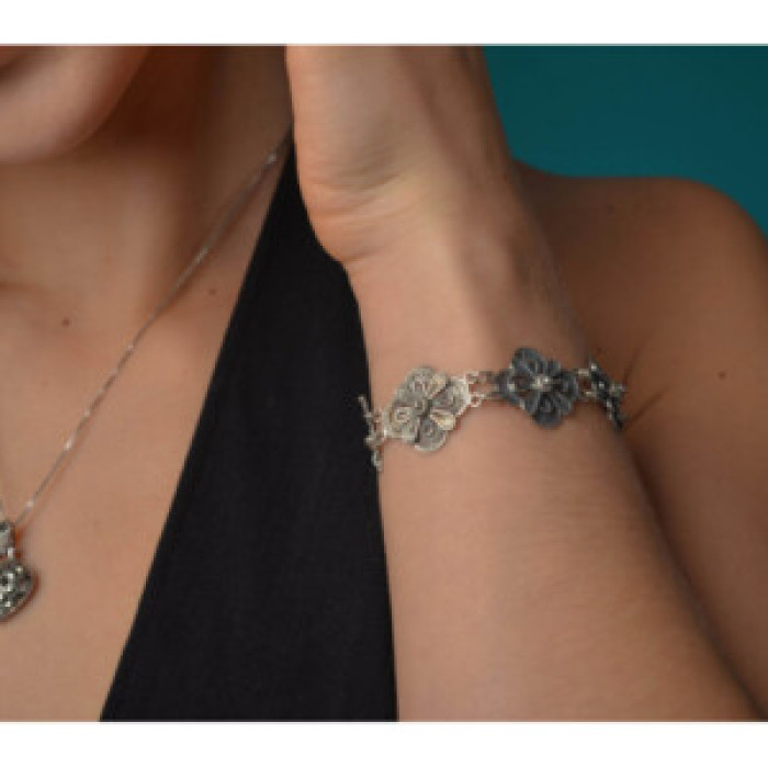 925 Sterling Silver Marcasites Heart Chain With Pendant