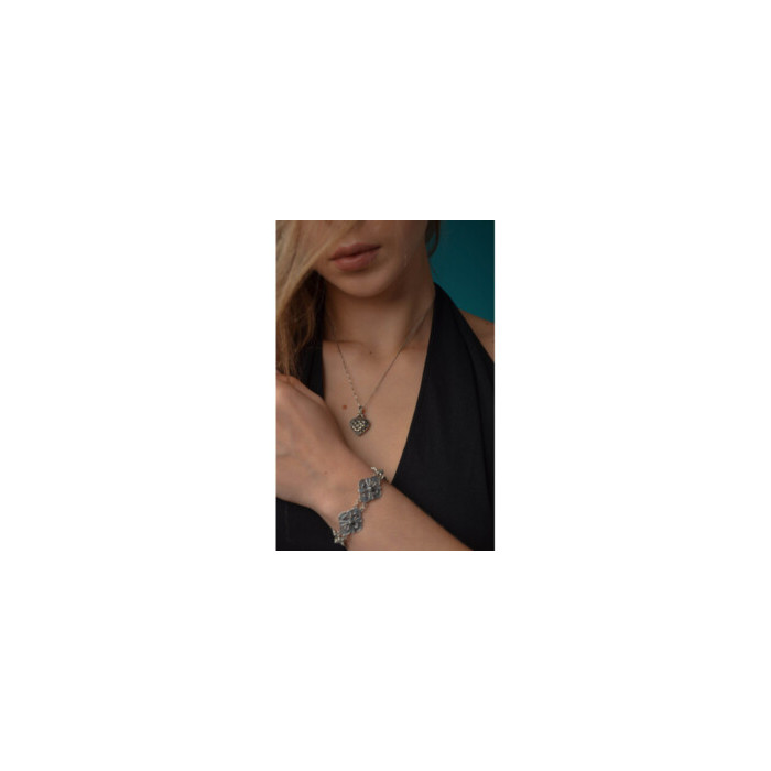 925 Sterling Silver Marcasites Heart Chain With Pendant