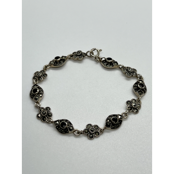 925 STERLING SILVER AGATE & MARCASITE  BRACELET