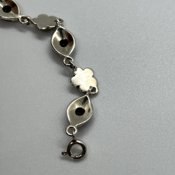 925 Sterling Silver Agate & Marcasite Bracelet