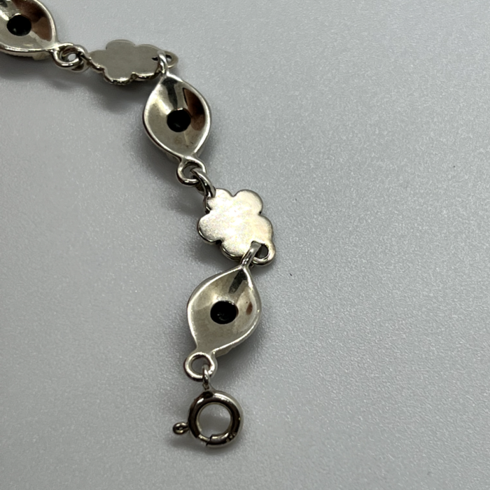 925 Sterling Silver Agate & Marcasite Bracelet