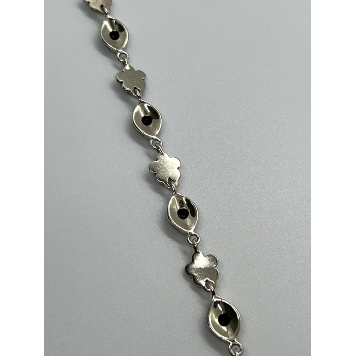 925 STERLING SILVER AGATE & MARCASITE  BRACELET