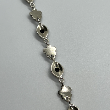 925 Sterling Silver Agate & Marcasite Bracelet