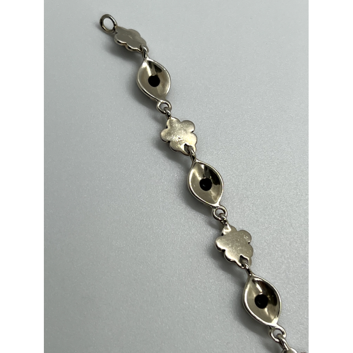 925 STERLING SILVER AGATE & MARCASITE  BRACELET