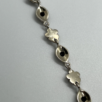 925 Sterling Silver Agate & Marcasite Bracelet