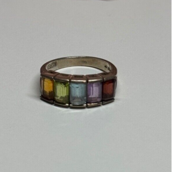 925 Sterling Silver Tourmaline Ring Size 5.5