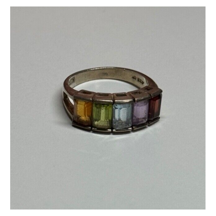 925 Sterling Silver Tourmaline Ring Size 5.5