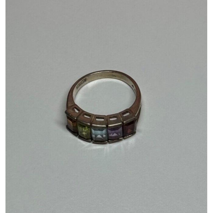 925 Sterling Silver Tourmaline Ring Size 5.5