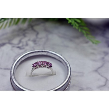 925 STERLING SILVER PINK CZ RING SIZE 6.5