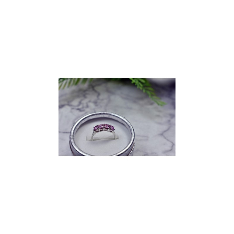 925 STERLING SILVER PINK CZ RING SIZE 6.5