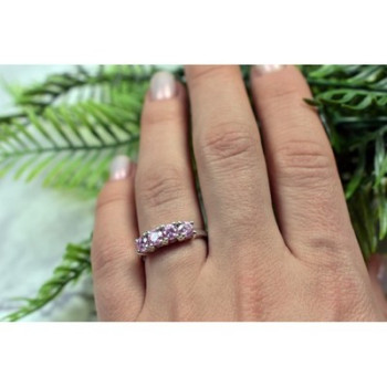 925 STERLING SILVER PINK CZ RING SIZE 6.5