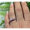 925 Sterling Silver Pink CZ Ring Size 6.5
