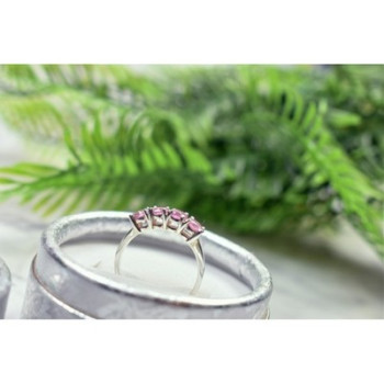 925 STERLING SILVER PINK CZ RING SIZE 6.5