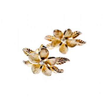 925 Sterling Silver Gold Plated CZ 