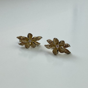 925 Sterling Silver Gold Plated CZ 
