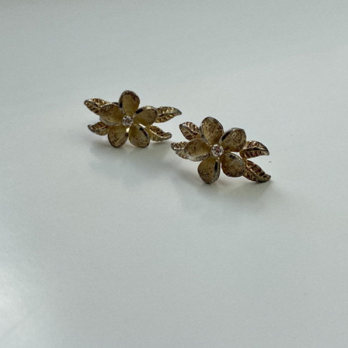 925 Sterling Silver Gold Plated CZ 