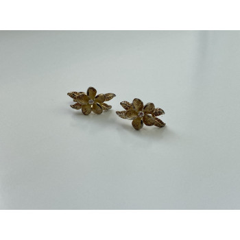 925 Sterling Silver Gold Plated CZ 