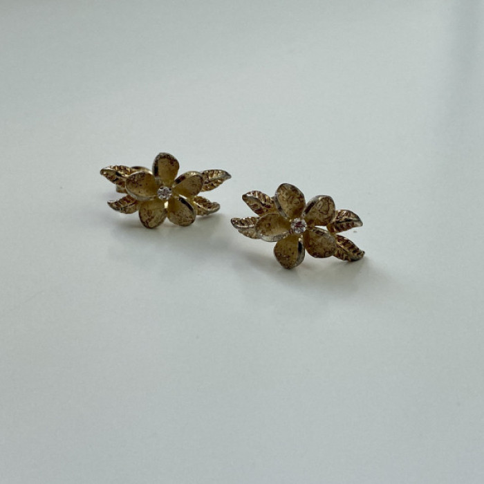 925 Sterling Silver Gold Plated CZ 
