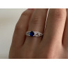 925 Sterling Silver Blue & White CZ Ring Size 7