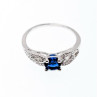 925 Sterling Silver Blue & White CZ Ring Size 7