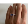 925 Sterling Silver Blue & White CZ Ring Size 7