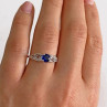 925 Sterling Silver Blue & White CZ Ring Size 7