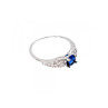925 Sterling Silver Blue & White CZ Ring Size 7