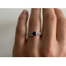 925 Sterling Silver Blue & White CZ Ring Size 7