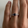 925 Sterling Silver Blue & White CZ Ring Size 7
