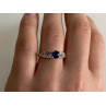 925 Sterling Silver Blue & White CZ Ring Size 7