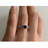 925 Sterling Silver Blue & White CZ Ring Size 7