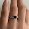 925 Sterling Silver Blue & White CZ Ring Size 7