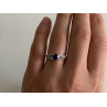 925 Sterling Silver Blue & White CZ Ring Size 7