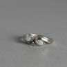 925 Sterling Silver Opal & CZ Ring Size 6.5