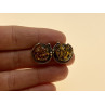 Vintage 925 Sterling Silver Amber Stud Earrings Italy
