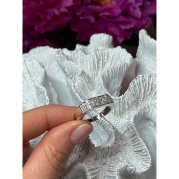 925 Sterling Silver Diamonds Ring Size 9.25