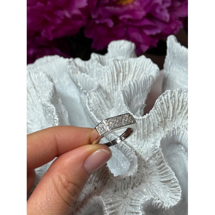 925 Sterling Silver Diamonds Ring Size 9.25