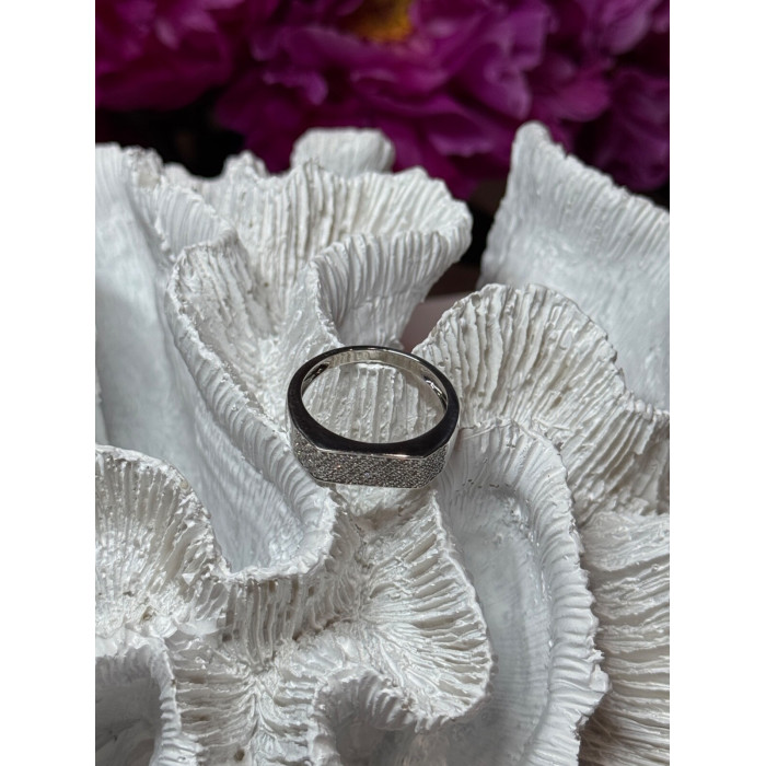 925 Sterling Silver Diamonds Ring Size 9.25