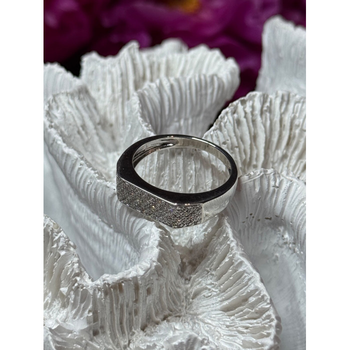 925 Sterling Silver Diamonds Ring Size 9.25