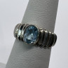925 Sterling Silver & Blue Topaz Ring Size 5