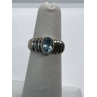 925 Sterling Silver & Blue Topaz Ring Size 5